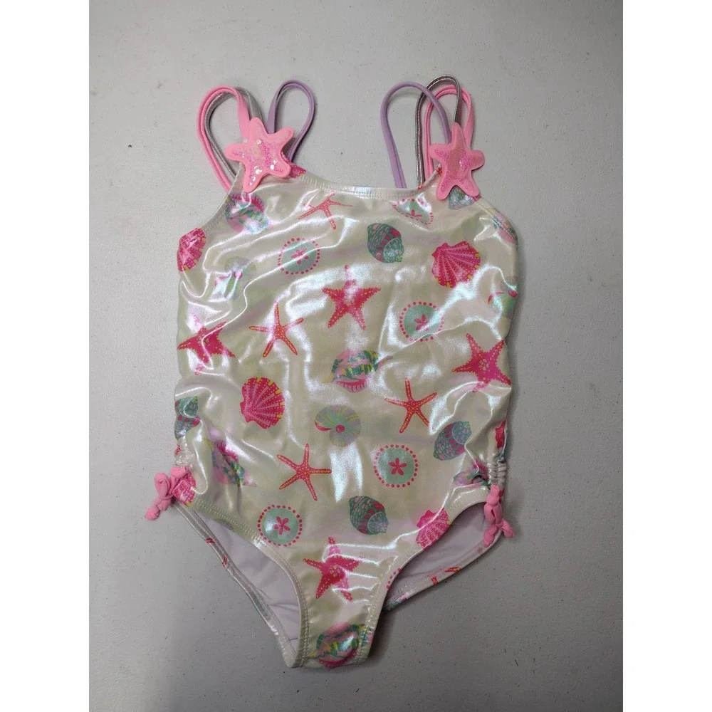 Bmagical Girls Iridescent Starfish Seashell One Piece Swimsuit Size 6